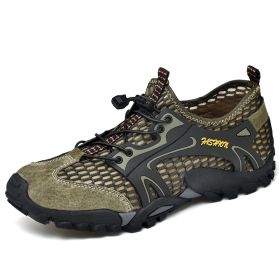 Outdoor Wading Trail Running Shoes Summer Set Foot Beach Shoes Diving Shoes (Option: A Army Green-39)