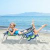 4-Pack 5-Position Outdoor Folding Backpack Beach Reclining Chair with Pillow