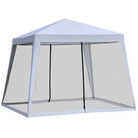 Patio Gazebo Sun Shade Screen Shelter Waterproof Tent (Color: Gray)