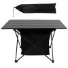 Foldable Camping Table With Storage Basket Rustproof Portable Aluminum Alloy Roll-Up Camping Table